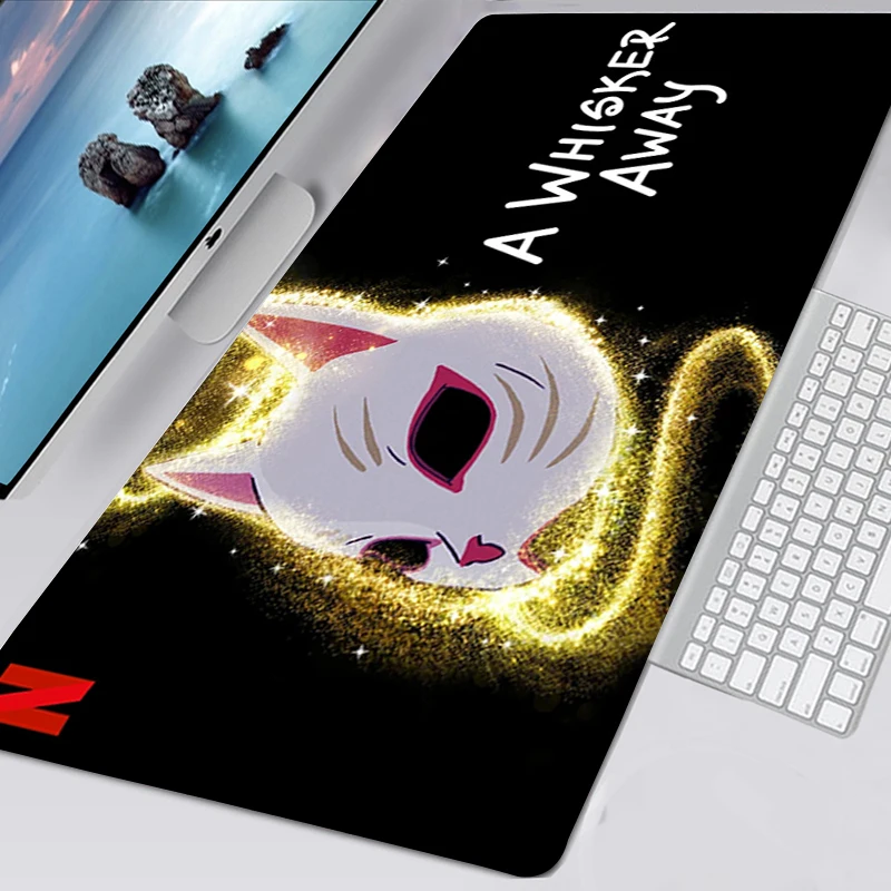 

A Whisker Away XXL Mouse Pad Art Table Mats Office Carpet Desk Pad Mouse Mat Big Mousepad Rubber Mat for Computer Table Mausepad