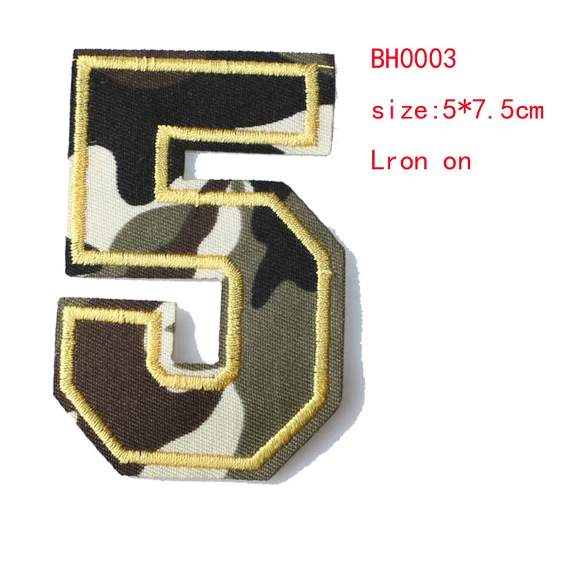 Camouflage numbers and letters icon Embroidered Iron on Patche for Clothing DIY Stripes Clothes Patchwork Stickers Custom Badges
