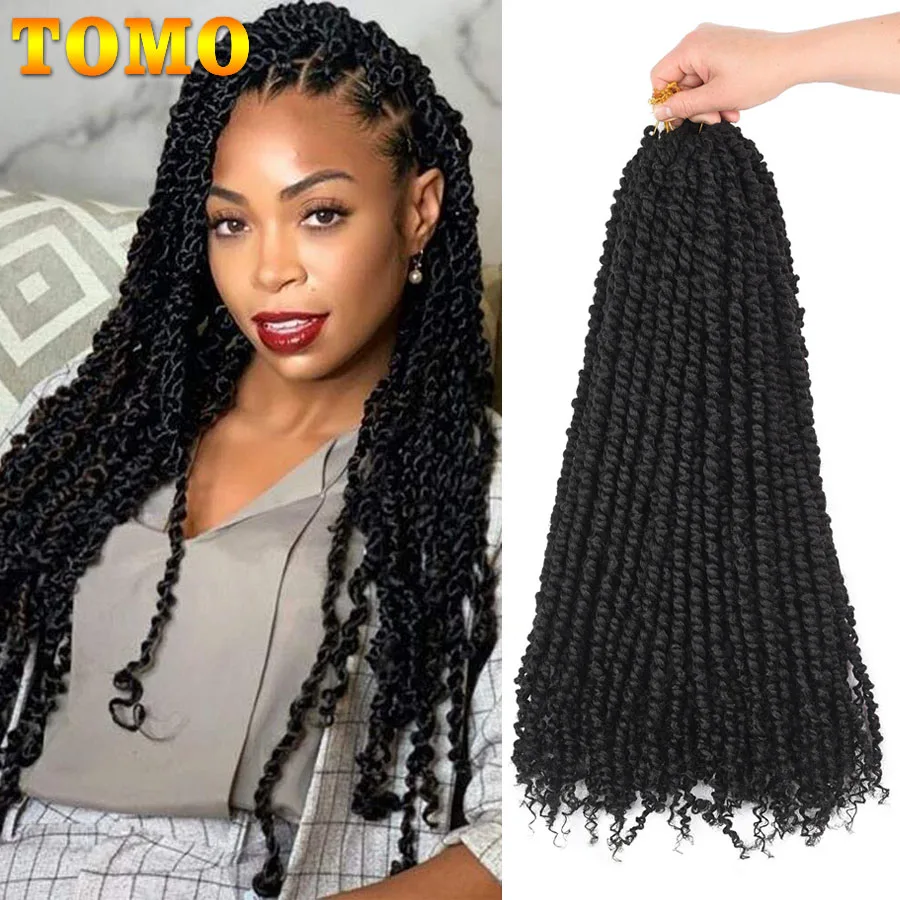 TOMO Pre-twisted Passion Twist Hair 12 18 24 Inch Bohemian Twist Crochet Braids Ombre Color Synthetic Braiding Hair Extensions