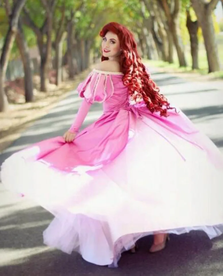 ariel pink dress cosplay Pink Ariel Dress Little Mermaid Ariel Pink Costume Cosplayrr