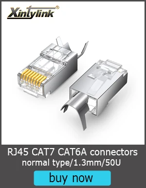 Xintylink CAT8 CAT7 CAT6A CAT.6A RJ45 Ethernet-Kabelstecker RJ 45 Stecker Netzwerk 8P8C Buchse SFTP FTP Abgeschirmtes LAN 1,5mm Vergoldet 50U – Detail 3