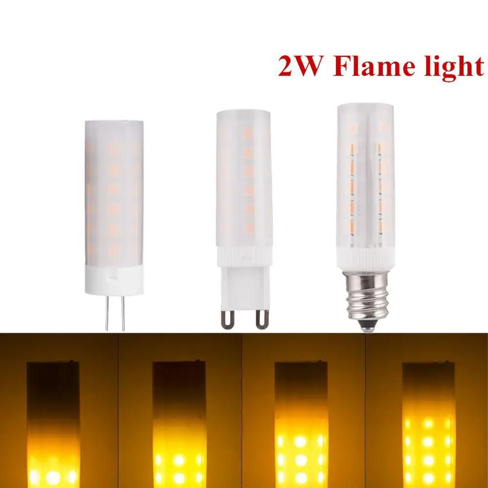 10pcs G4 G9 E14 Flame Lamp LED Corn Lamp Ceramic Simulation Dynamic 12V 110V 220V Decoration Atmosphere Lamp