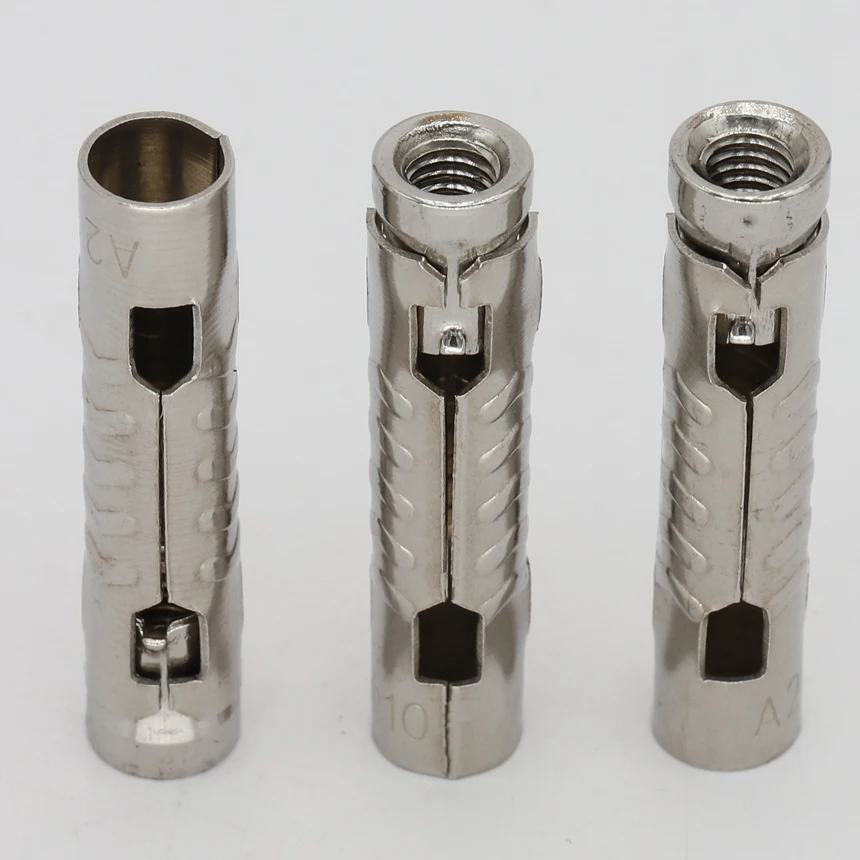 M6 M8 M10 M12 201 304 Stainless Steel 201ss 304ss Heavy Duty Expanding Expansion Sleeve Wedge Three Shield Anchor Bolt