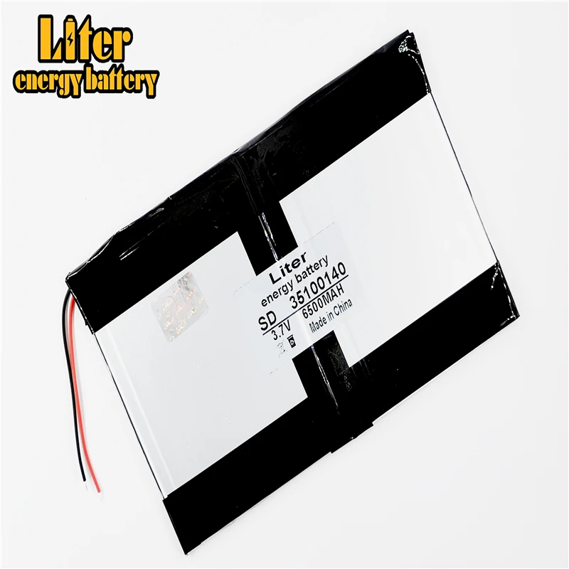 3.7V 6500mAH 35100140 33100140 polymer lithium ion Li-ion battery for 9inch 10.1inch Large general-purpose tablet computers