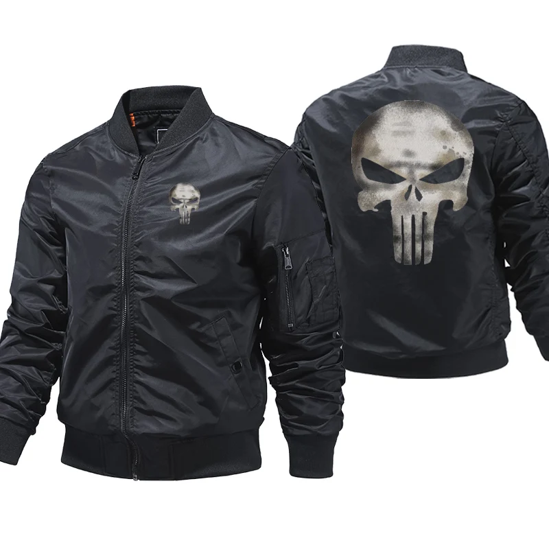 

Fashion Skull LOOK Jacket Thick Bomber Jacket Men Windproof Ma-1 Air Thick Pilot Jacket Baseball Zipper ceketler casacas Coats