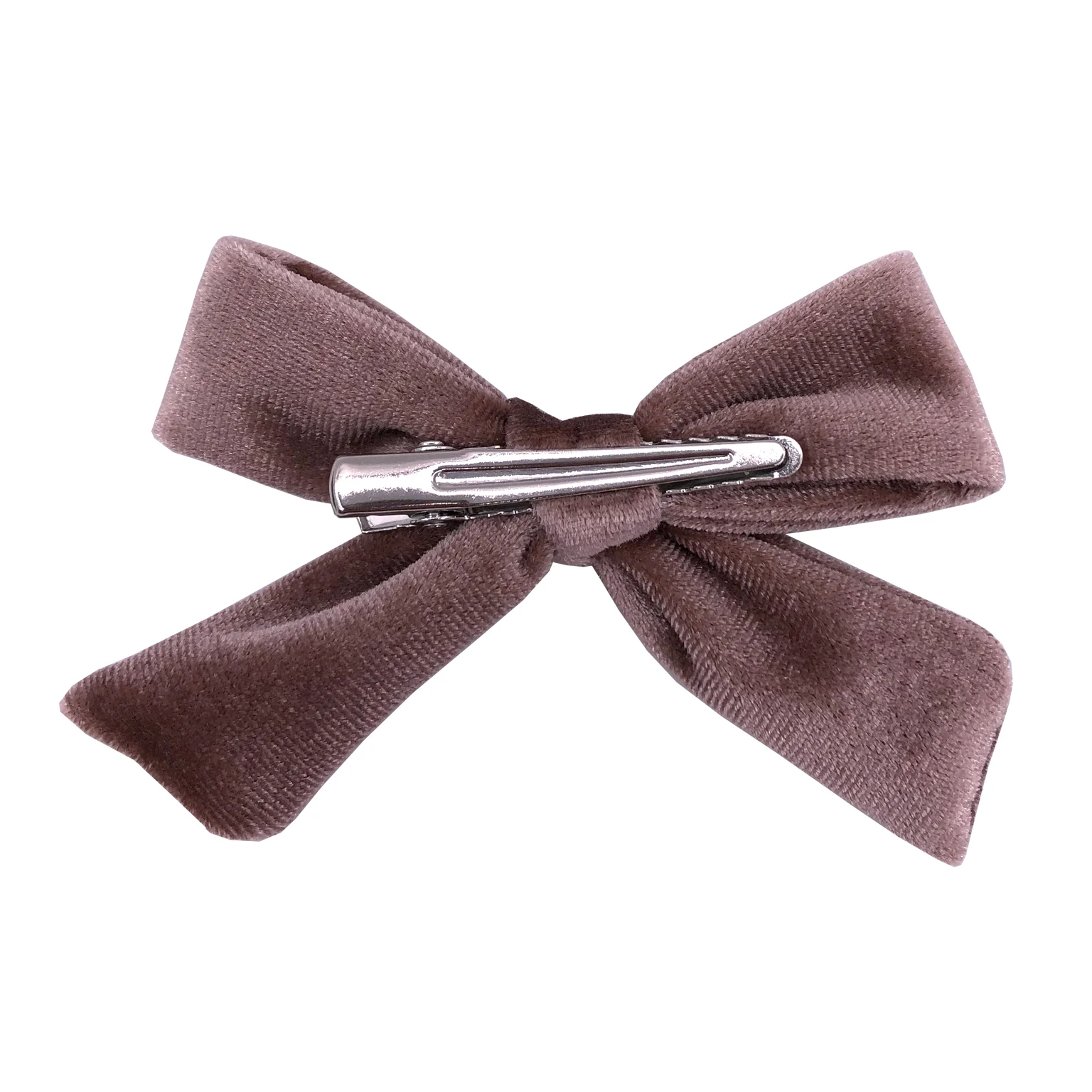 2 uds. Pinzas para el pelo Vintage de terciopelo de 3,5 pulgadas, pinzas para el pelo con cola de cerdo de tela para niñas, pasadores, horquillas, accesorios para el cabello para niños