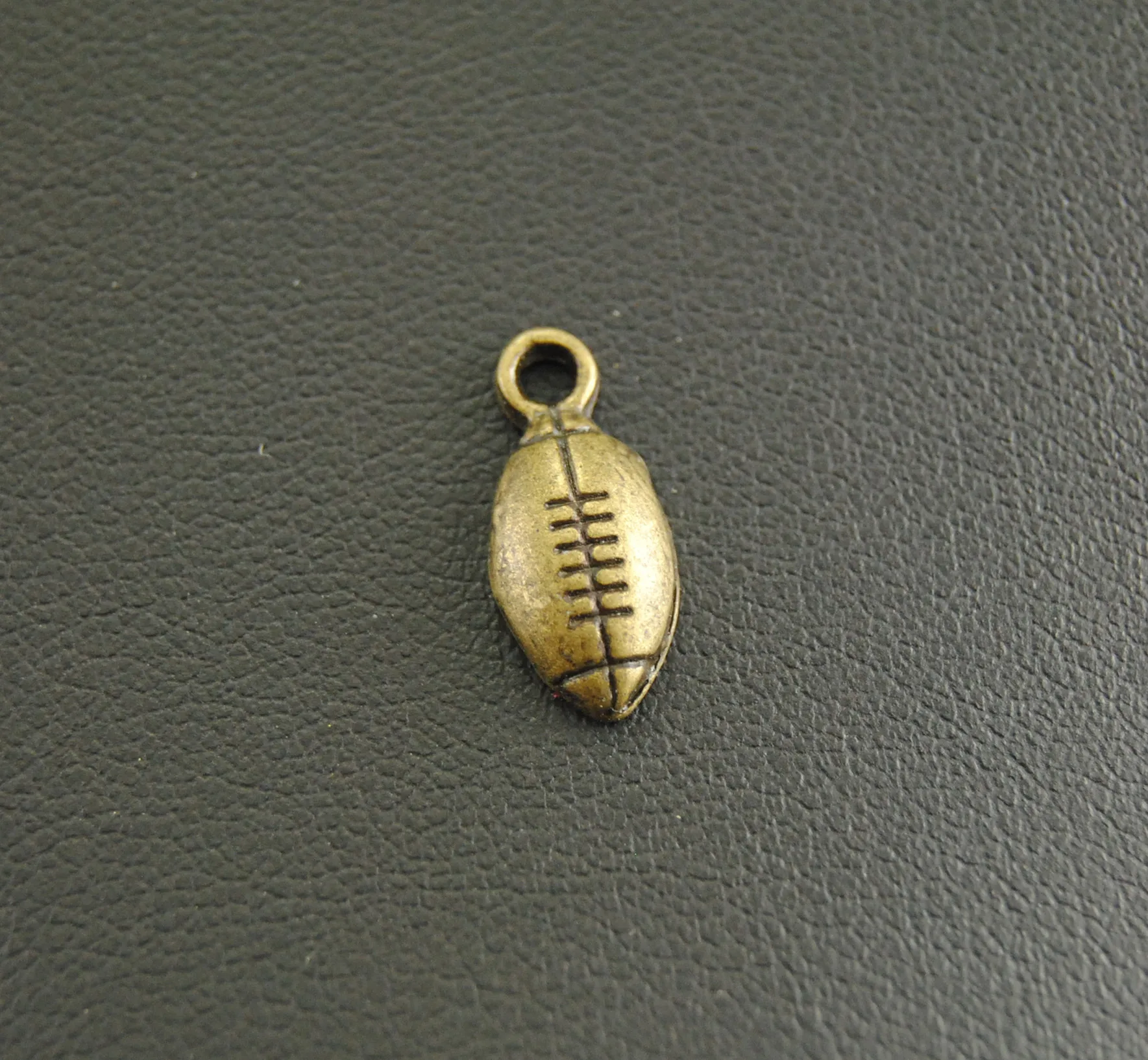 50 pc 2 Colors Metal Alloy  American Football Charms  Fit Fashion Jewelry DIY Making 15x7mm A839/A840 image 2
