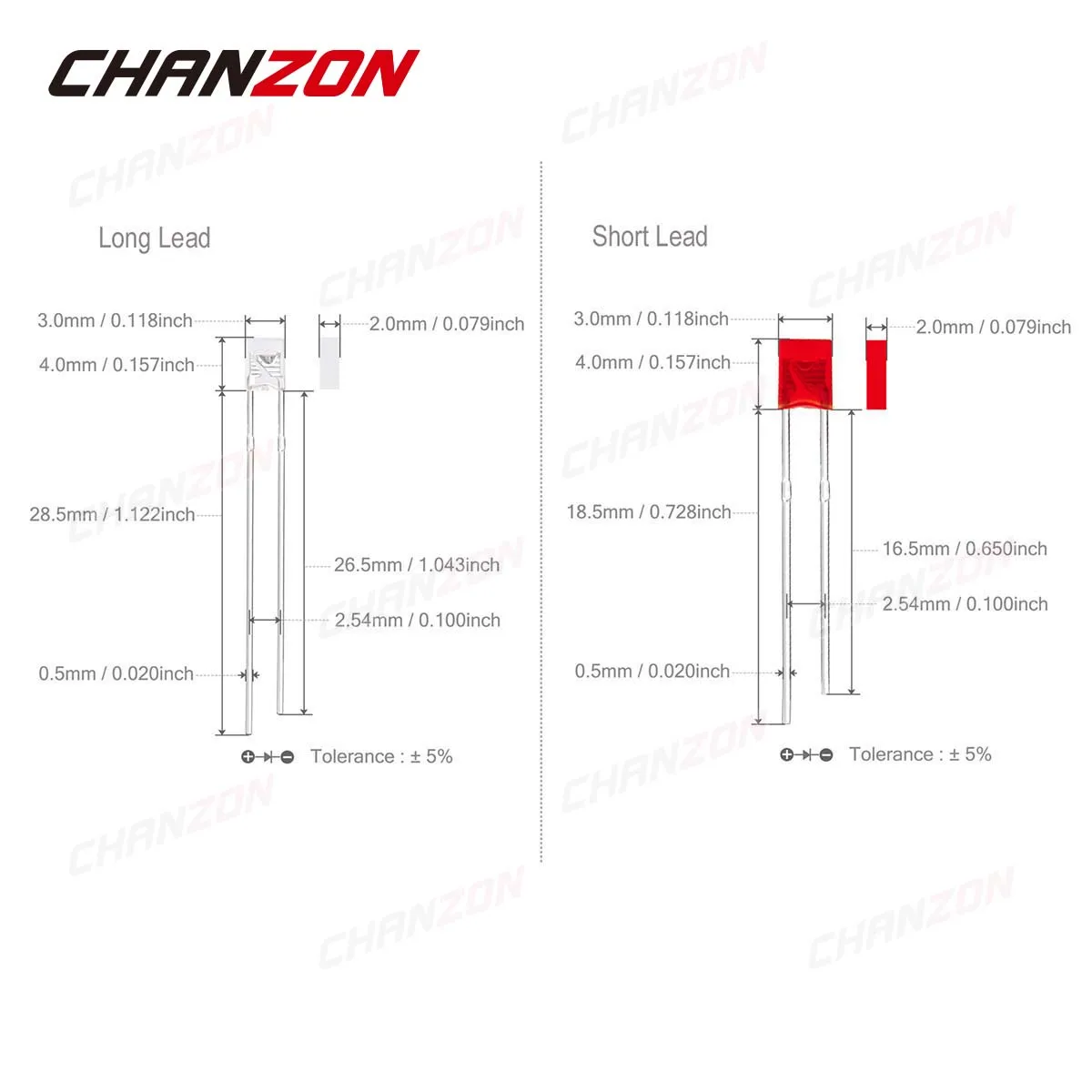 100 szt. 2x3x4 mm kwadratowa dioda LED biała czerwona zielona niebieska żółta pomarańczowa 2x3x4mm prostokątna przezroczysta rozproszona lampa emitująca DIY — zdjęcie 3