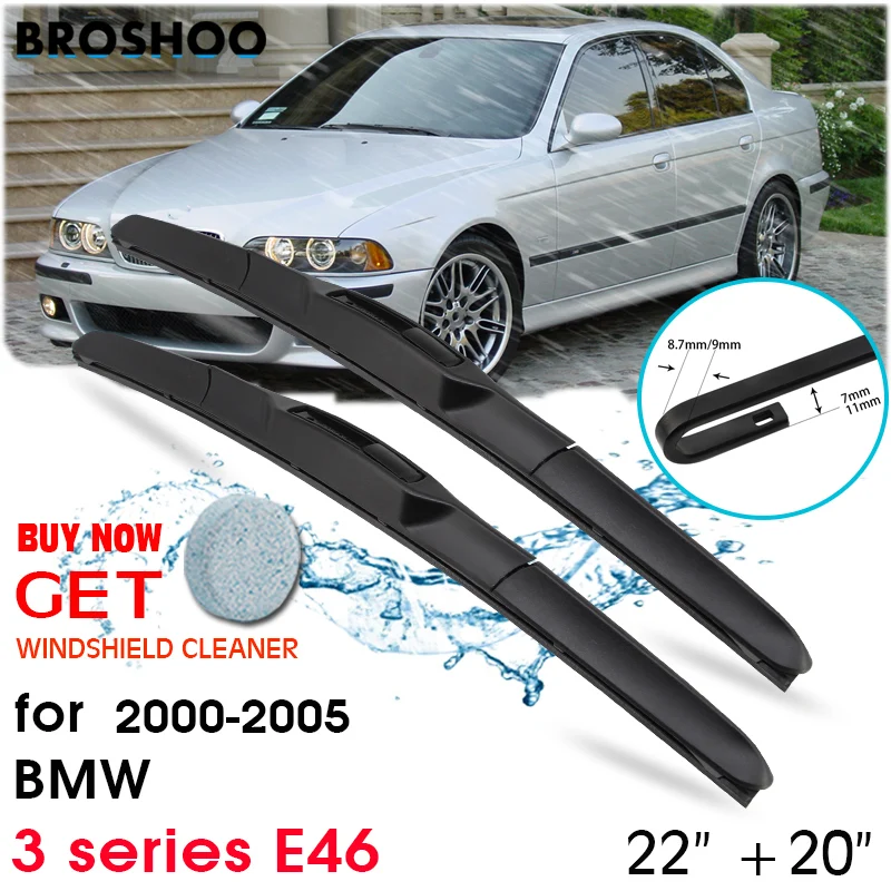 

Car Wiper Blade Front Window Windscreen Windshield Wipers Blades J hook Auto Accessories For BMW 3 series E46 22"+20" 2000-2005