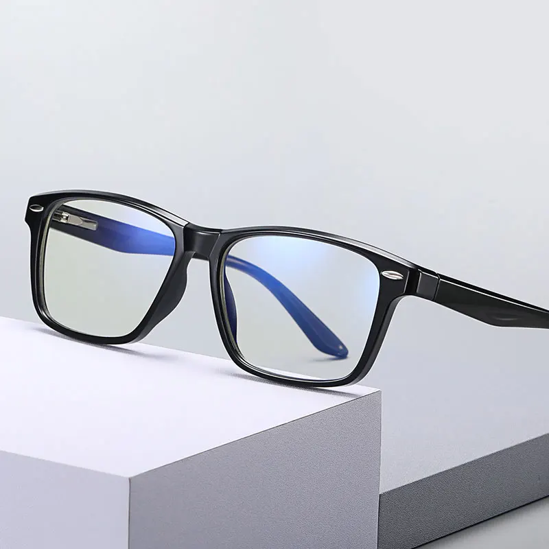 

Fashion Retro New Arrival Plastic Frame Glasses Full Rim Anti-Blue Ray Myopia Spectacles with Spring Hinges Unisex