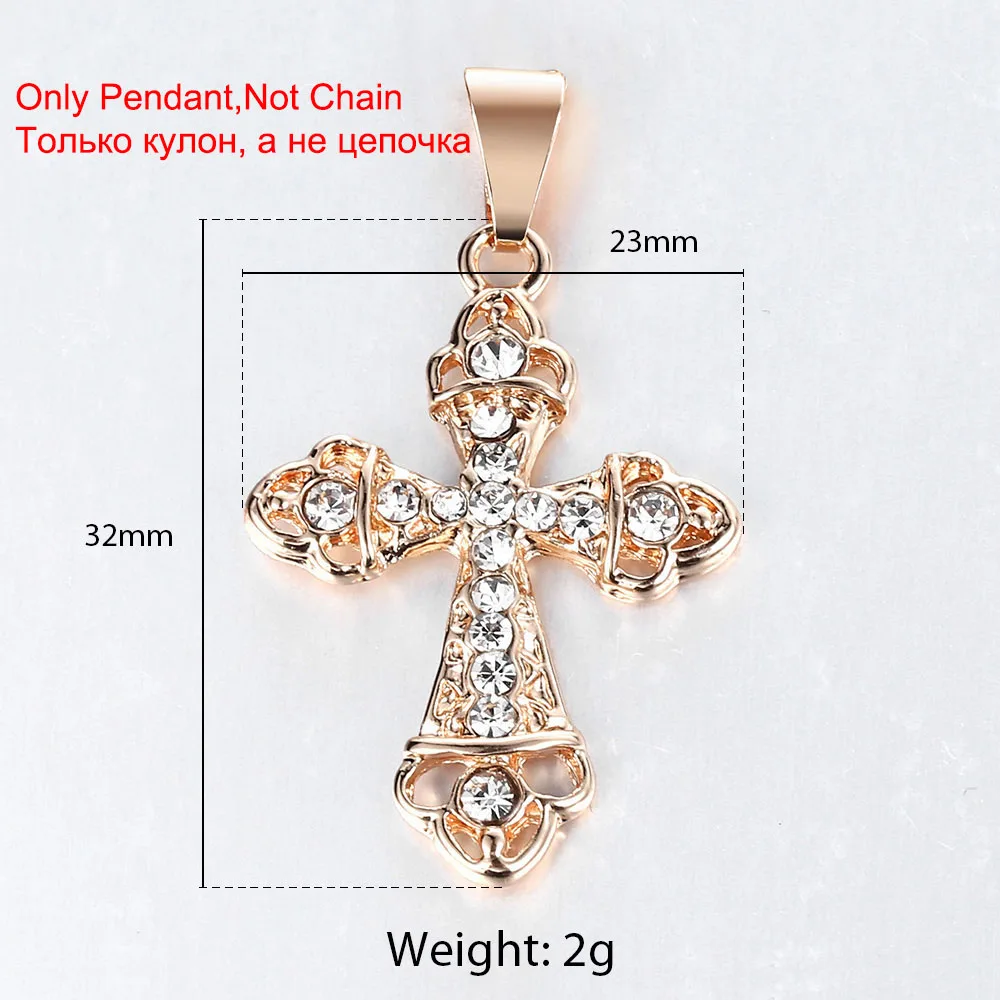 Davieslee 585 Rose Gold Color Pendant Necklace for Women Snail Link Chain Jesus Charm Necklaces Fashion Jewelry Gifts LGP190