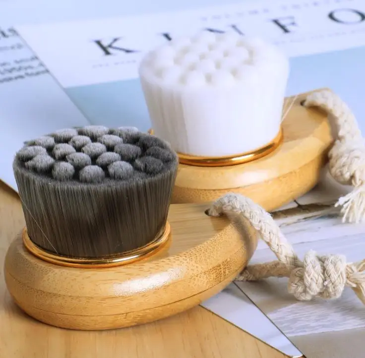 

Facial Bamboo wood Handle Cleansing Brush Beauty Tools Soft Fber Hair Manual Brush Cleaning Face Brushes Skin Care SN3770