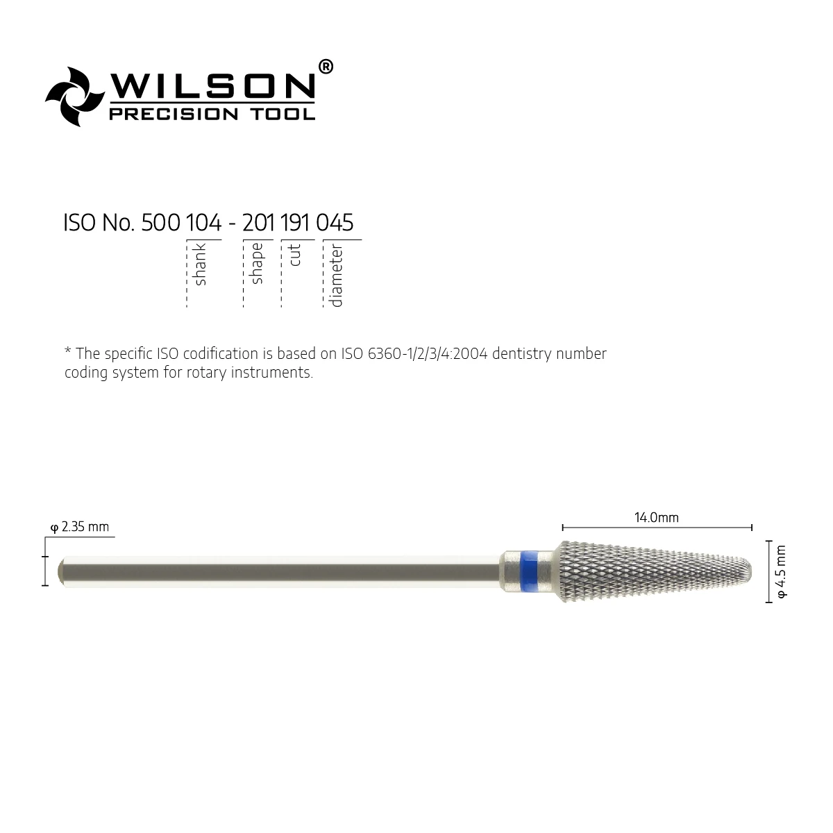 WILSON PRECISION TOOL 5001705-ISO 201 191 045 Tungsten Carbide Burs For Trimming Metal