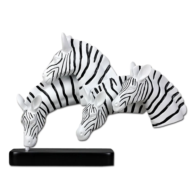 

Abstract Head Zebra Statue Handmade Resin Wild Animal Bust Sculpture Zebra Savanna Art and Craft Ornament for Home Decor Office