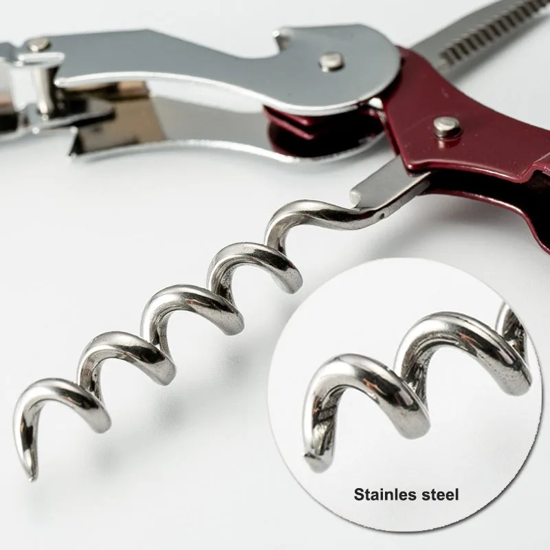 Stainless Steel red Wine Beer Bottle Opener Cork Screw Multi function seahorse safe cut can Kitchen Bar Tools