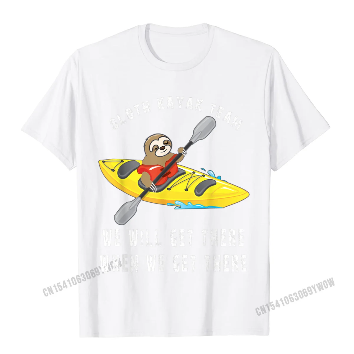 Sloth Paddling Kayak Team Funny Sloth Team T-Shirt Camisas Men Tees Graphic Casual Cotton Men T Shirt Casual