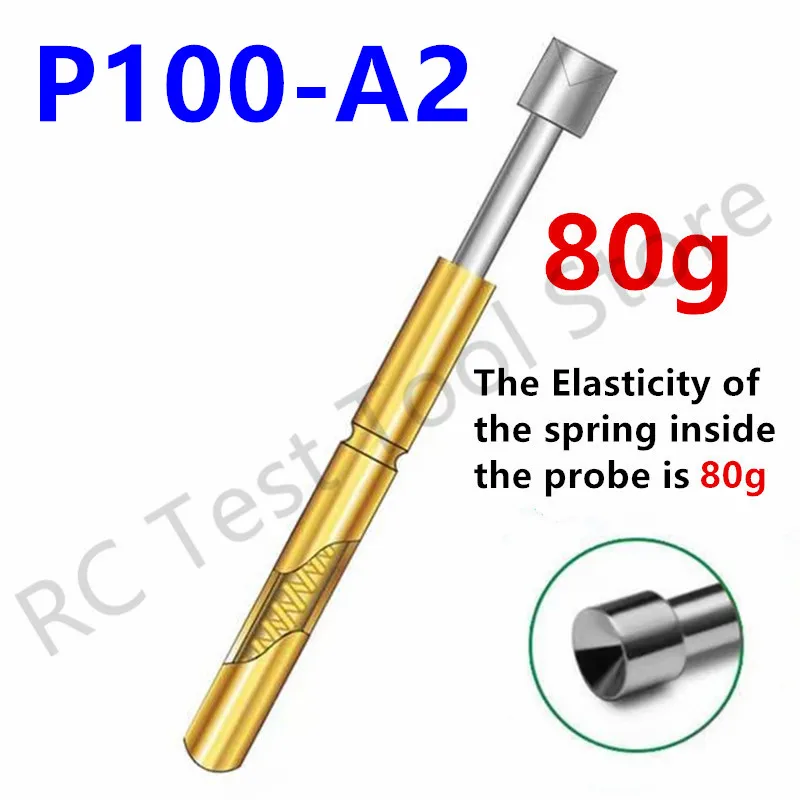 20/50/100PCS Spring Test Probe P100-A2 80g Elasticity P100-A Testing Circuit Board Test Pin Length 33.35mm Pogo Pin