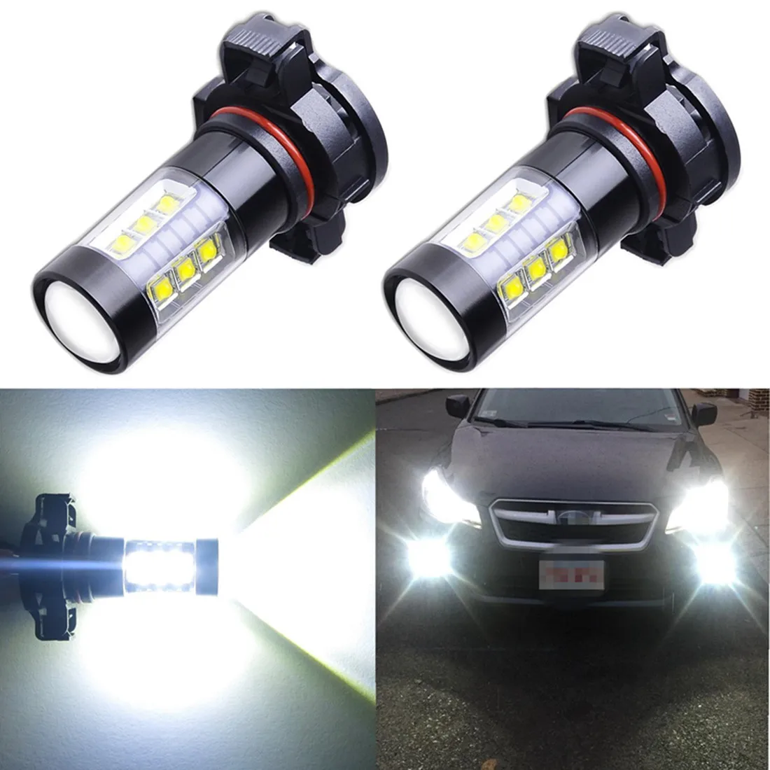 2Pcs High Quality CSP Chips 12000LM PS24W PSX24W 5202 H16(EU) 2504 5201 5301 PS19W LED Car Fog Light Bulbs Extremely Bright 80W