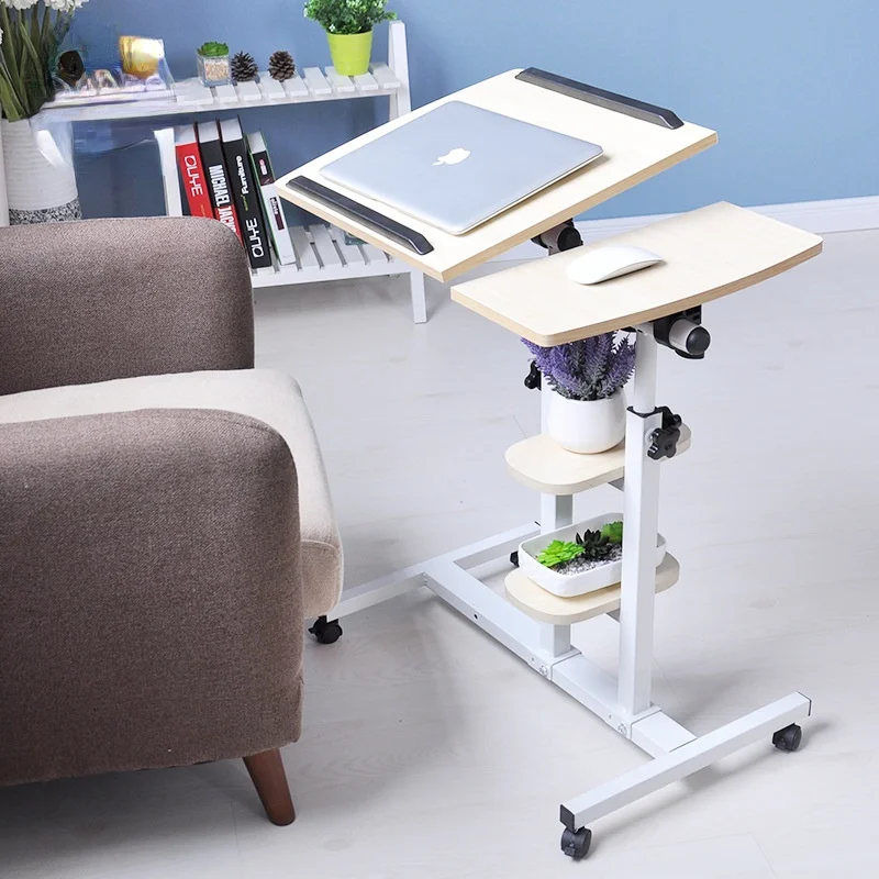 Folding Bedside Computer Desk Top L Shaped Adjustable Stand Riser Computer Desk White Table Pliante Office Accessories OF50ZZ