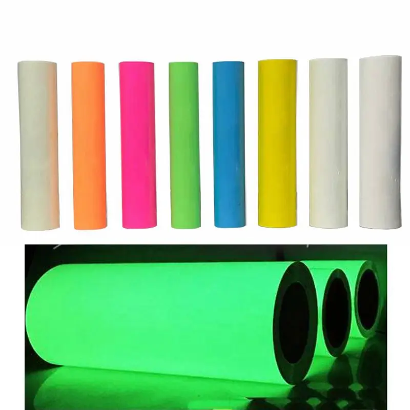 1 Sheet DIY Glow In Dark Heat Transfer Vinyl Film Luminous Heat Press Machine Iron on HTV Tshirt Clothing Lettering Films