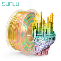 SUNLU 1.75mm PLA SILK Rainbow color 3D printer Filament tangle free 100% no bubble with Vacuum bag packing Tolerance +/-0.02mm