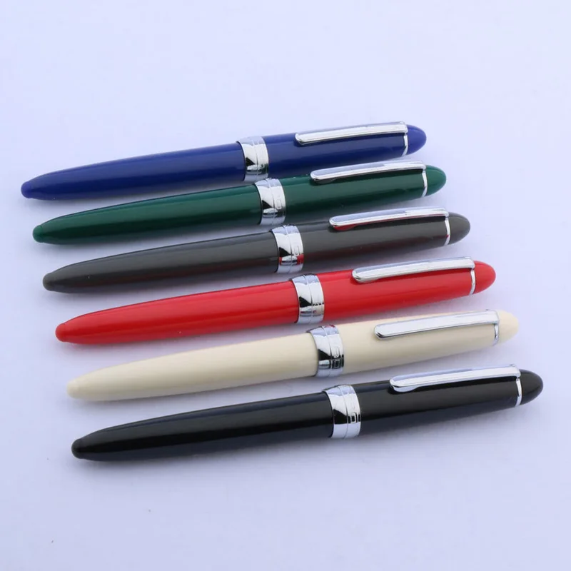 JINHAO NEW 992 color blue plastic Rotating lid Silver student fountain Pen