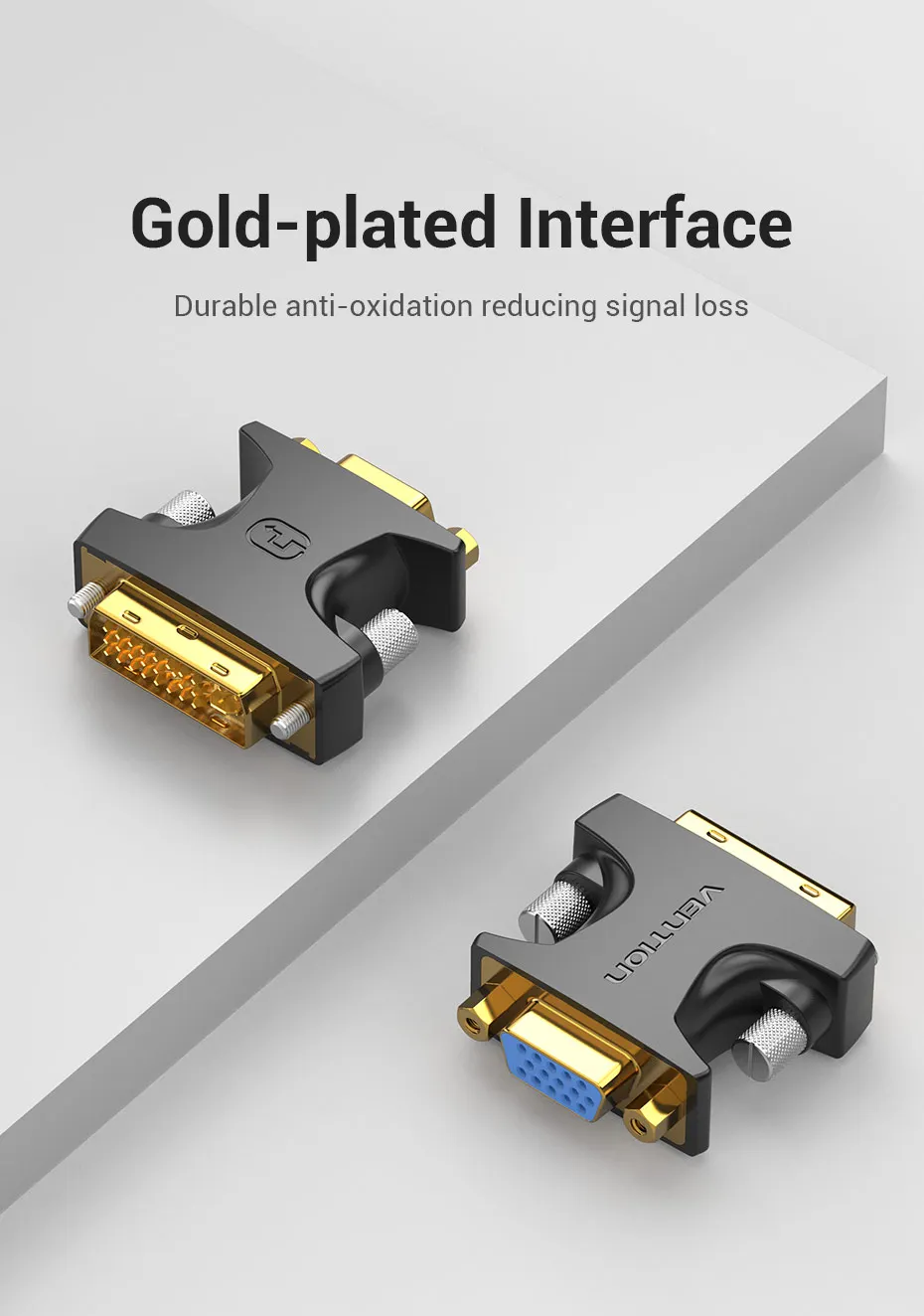 Tions DVI zu VGA 24 + 5 Adapter DVI-I Stecker auf VGA BUCHSE Konverter 1080P für Computer Monitor TV projektor Kabel VGA zu DVI 1pc – Detail 6