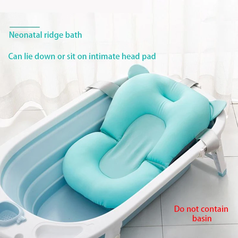 Baby Bath Tub Newborn Baby Foldable Baby Bath Tub Pad & Chair & Shelf Newborn Bathtub Seat Infant Support Cushion Mat Bath Mat