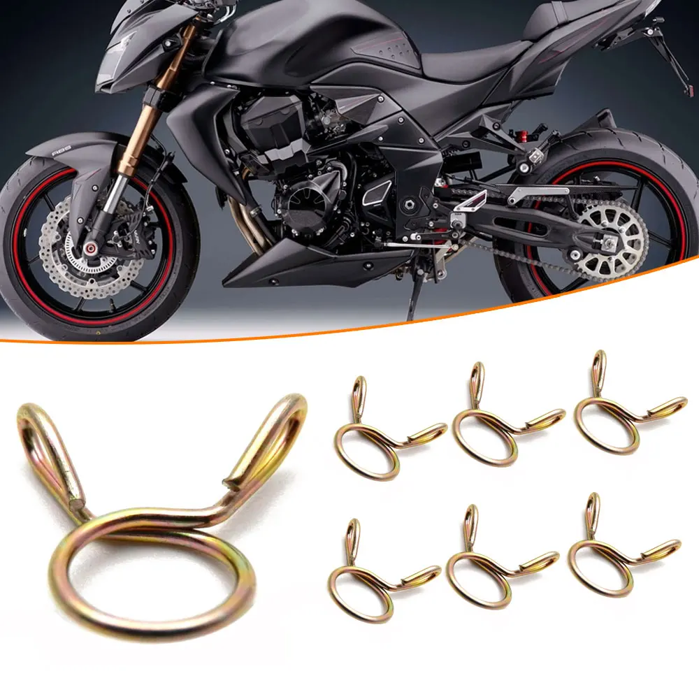 

10 Pcs 8mm Motorcycle Scooter ATV Moped Fuel Line Hose Tubing Spring Clips Clamp Iron Gadget Professional Motorcycle Accessories