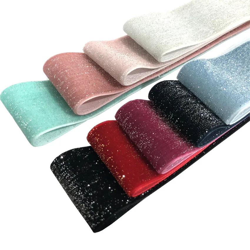 5yards 15/25/40mm 10 Colors Glitter Velvet Ribbon Single Face Velour Gift Packing Webbing Gament Apparel Bag Sewing Accessories