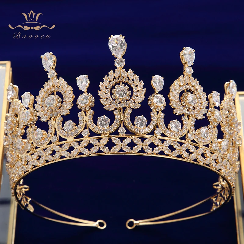 Luxury Zircon Crystal Wedding Hair Accessories Brides Tiaras Crowns Headpieces Evening Hair Jewelry