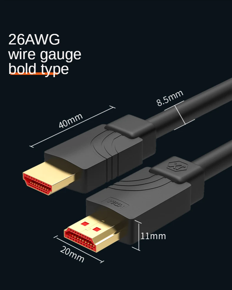 Cable compatible con HDMI versión 2,0 4k HD ordenador TV conectado a la pantalla y proyector cable de datos cable de ingeniería personalización