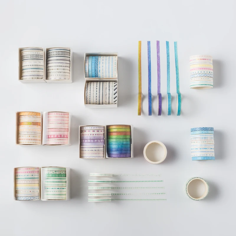 9 Designs 10pcs/box Cute Washi Tapes Adhesive Tape  DIY Scrapbooking Deco School Stationery Masking Tapes