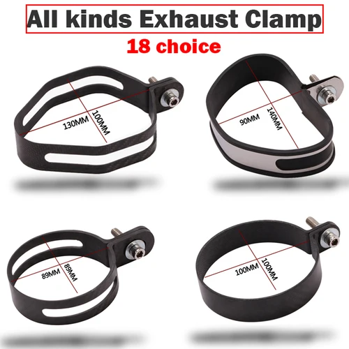 Silenciador de Escape para motocicleta, abrazadera de Escape, soporte de suspensión de fibra de carbono de 90mm, 100mm, 120mm para Yoshimura, akrapovics, SC, TBR