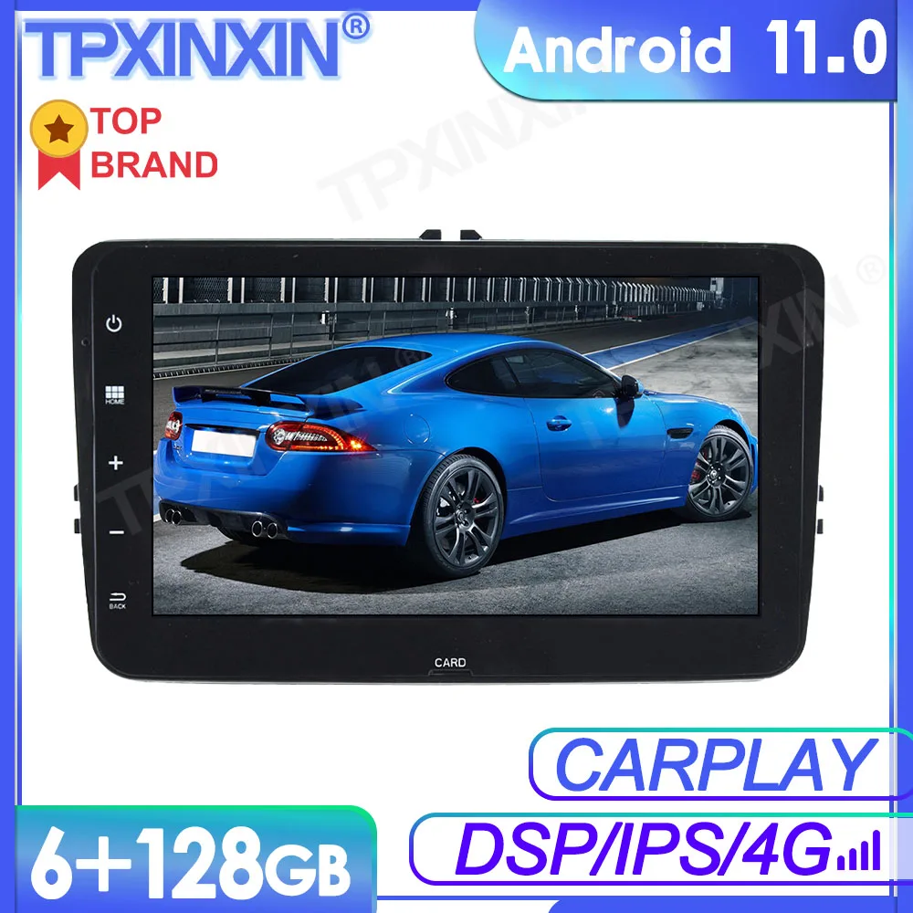 6+128GB Android 11 For Volkswagen HC Car Multimedia Player GPS Navi Audio Stereo Screen DVD Head Unit Tape Recorder