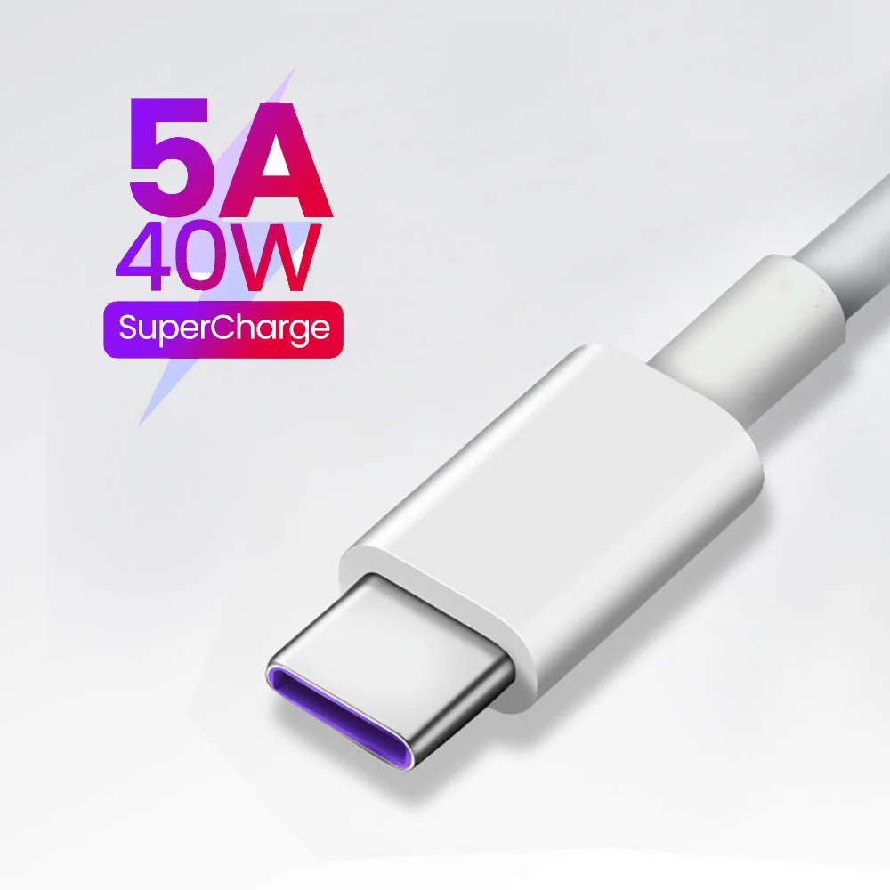 iLEPO 5A USB C Quick Charge Cable USB Type C cable for Huawei SCP P50 Pro Mate 30 P30 Pro 40W PD fast charging for Xiaomi Redmi