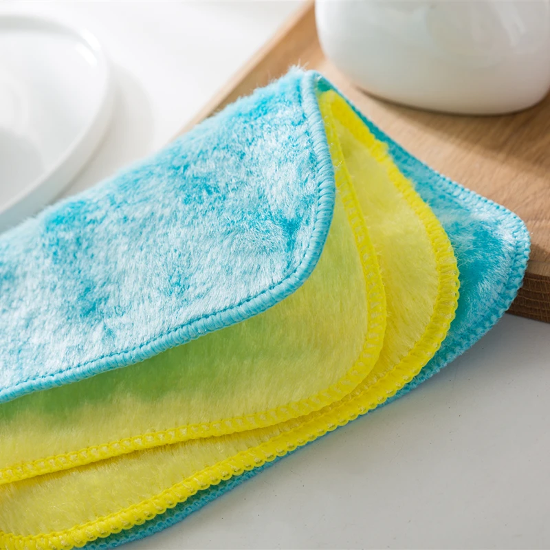 2pcs Kitchen Anti-grease Rags Efficient Bamboo Fiber Cleaning Cloth Home Dish Washing Towel Cleaning Tools for dishwashing