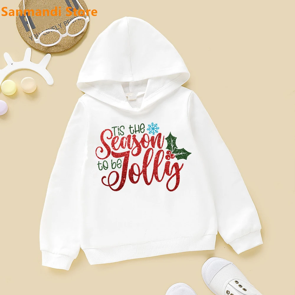 

Sweatshirts and Hoodie for Kids Children's Christmas Gift Cute Plus Velvet Fleece Teen Boy Girl Sport Clothes White/pink/yellow