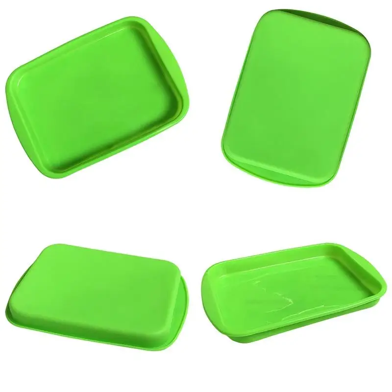 1pc Silicone Cake Pan Rectangular Non-Stick Bread Baking Pan Baking Mould For Toast Baking Accessories Cake Tools Random Color