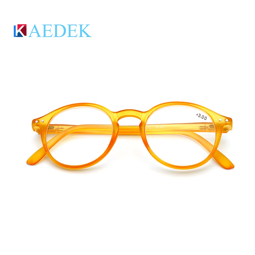 KAEDEK Reading Glasses Frame Women Glasses Clear Round Eye Glasses Man Stylish Glasses For Sight With Diopters Oculos+1+1.5+2+3