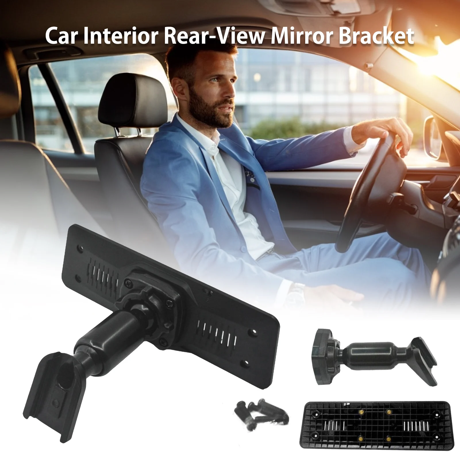 Car Rear View Mirror Back Plate Panel Interior Mirror Bracket Mounting Bracket Kit For Car DVR Instead Of Strap Car Accessories