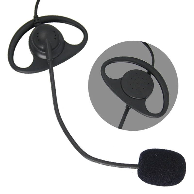 2 Pin D-Shape Tactical Headset PTT Mic Earhook Earpiece Earphone for MOTOROLA GP88S GP2000 Hytera PD500 TC585 TC70000 Radio