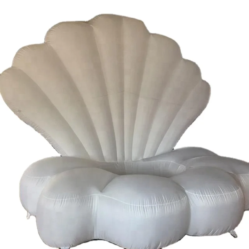 Hot sale white giant inflatable led sea shell inflatable clamshell for wedding decoration