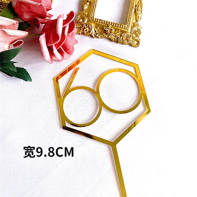 Neue 10/18/20 Zahl Alles Gute zum Geburtstag Kuchen Topper Gold Geburtstag Party Acryl Cupcake Topper Hochzeitstag Dessert Dekoration – Detail 30