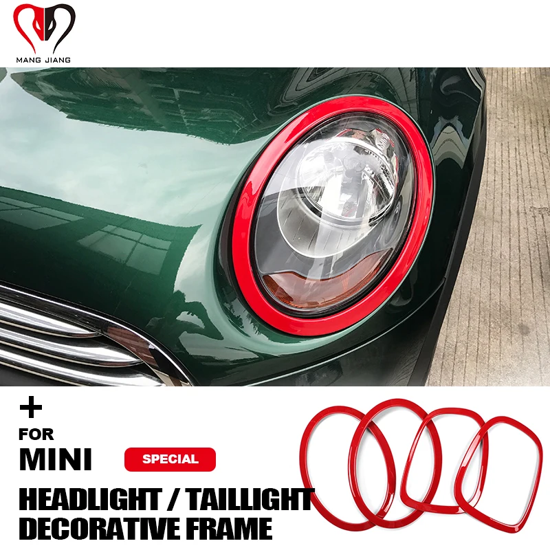 

Наклейки на крышку головного фонаря для Mini Cooper F55 F56, задний фонарь, чехол, задний фонарь, автомобильное кольцо, объемная рамка, аксессуары для украшения автомобиля