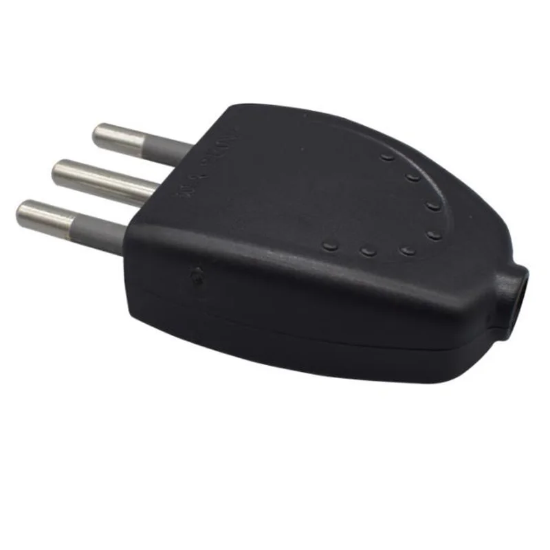 Clavijas de enchufe de alimentación de cableado desmontable, negro y blanco, 10A, 250V, cobre, UE, Italia, Chile, Argentina, se pueden girar 90 grados