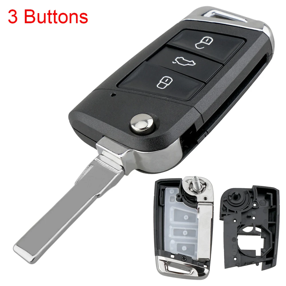 

3 Buttons Car Styling Folding Remote Smart Key Fob Auto Key Shell Fit For VW Volkswagen Golf 7 MK7 Fit For Skoda Octavia A7 Seat