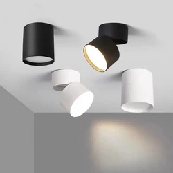 Lámpara de techo con controlador LED, foco LED COB montado en superficie regulable, 10W/15W/18W, CA de 110V/220V