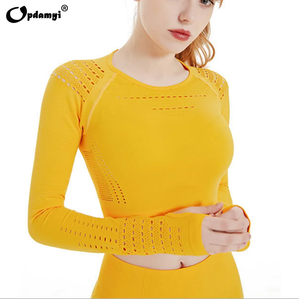 Vital Women Yoga Set Gym Workout Clothes Fitness Crop Top Long Sleeve And Pants High Waist Energy Seamless Sports Leggings Set