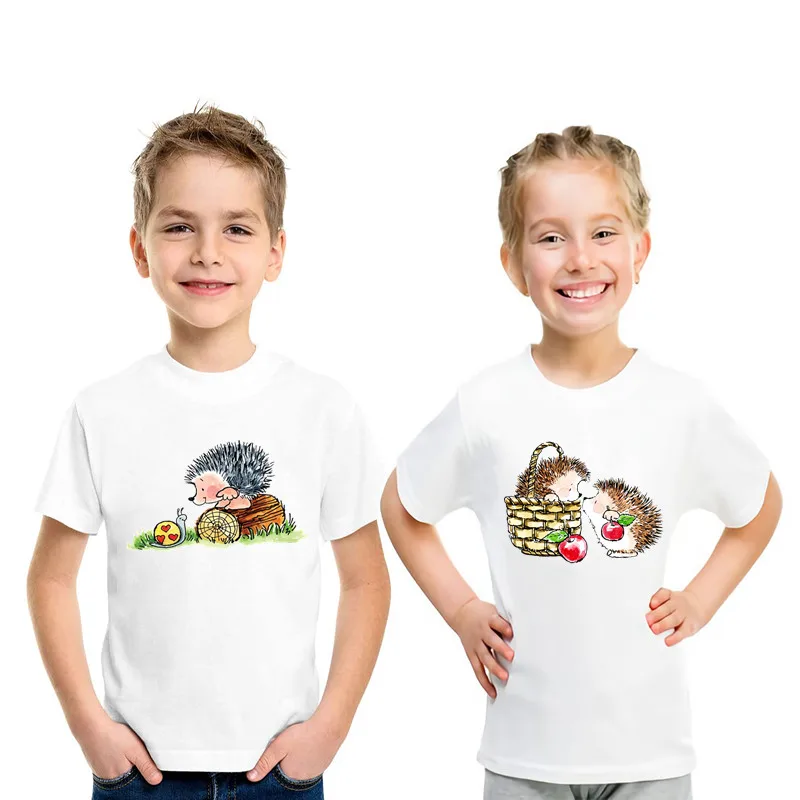 

Kids T shirt Cute Hedgehog Animal Cartoon Print Funny T-shirts Summer Toddler Baby Girls Boys Clothes Children Tops,HKP2307